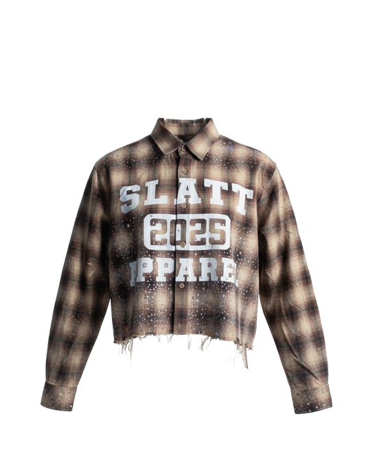 IVORY SUN FADED DISTRESSED RHINESTONE FLANNEL